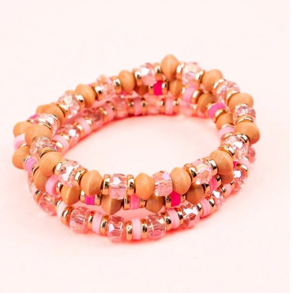 One Blessed Nana Jewelry - NWY BOUTIQUE    PARAMOUNT PINK  BEAD BRACELET SET    PERFECT for SPRING/SUMMER